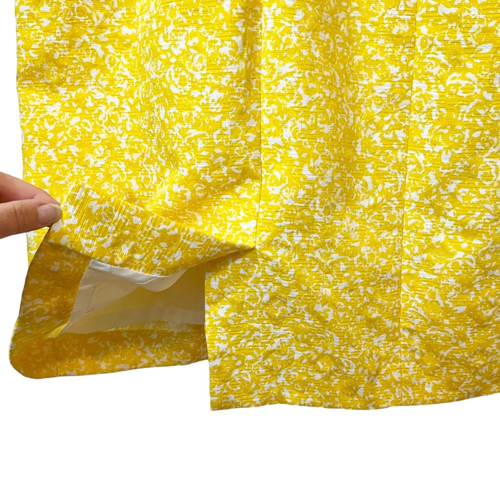 Tahari Arthur S. Levine Sunny Yellow & White Sheath Dress Beaded Necklin… - Picture 10 of 12